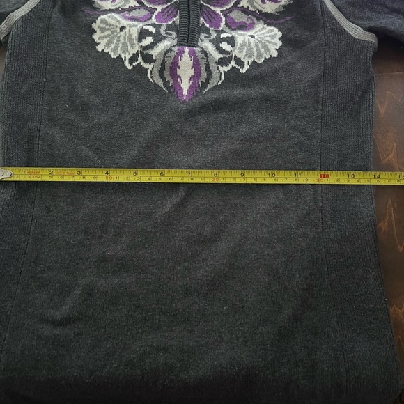 Athleta Nordic Half Zip Pullover  3/4 Zip Sweater Grey Purple Xs - Picture 9 of 10